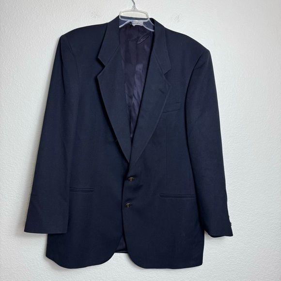 Pierre Cardin Men's Sports Coat Jacket USA See Measurements Union 2 Button Black - Picture 1 of 5